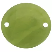 Intercalaire ovale en acétate transparent 22x20 mm - Marbré Olive x1