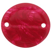 Intercalaire ovale en acétate transparent 22x20 mm - Rouge x1|raw }}
