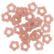 Perles fleur en résine translucide 14 mm - Marbré Vieux rose x4