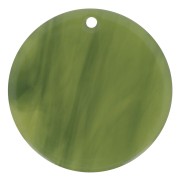 Pendentif rond en acétate transparent 30 mm - Marbré Olive x1|raw }}
