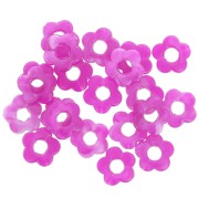 Perles fleur en résine opaque 14 mm - Marbré Magenta x4|raw }}
