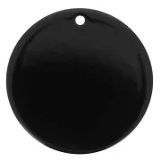 Pendentif rond en acrylique opaque 30 mm - Noir x1
