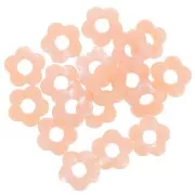 Perles fleur en résine opaque 14 mm - Marbré Pêche x4