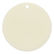 Pendentif rond en acrylique opaque 30 mm - Ecru x1