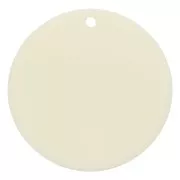 Pendentif rond en acrylique opaque 30 mm - Ecru x1