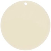 Pendentif rond en acrylique opaque 40 mm - Ecru x1|raw }}