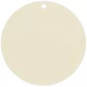 Pendentif rond en acrylique opaque 40 mm - Ecru x1