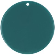 Pendentif rond en acétate opaque 40 mm - Vert bouteille x1