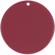 Pendentif rond en acétate opaque 40 mm - Bordeaux x1