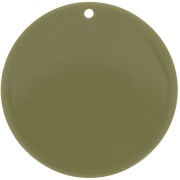 Pendentif rond en acrylique opaque 40 mm - Olive x1
