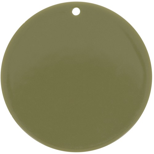Pendentif rond en acrylique opaque 40 mm - Olive x1