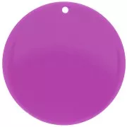 Pendentif rond en acrylique opaque 40 mm - Magenta x1