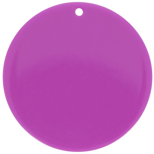 Pendentif rond en acrylique opaque 40 mm - Magenta x1