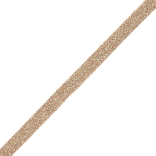 Lacet Suedine 3x1.3 mm Light Bronze pailleté x 2.8 m