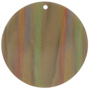 Pendentif rond en acétate opaque 40 mm - Rayé Multi-marron nacré x1|raw }}
