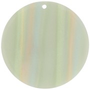 Pendentif rond en acétate opaque 40 mm - Rayé Multi-vert clair nacré x1|raw }}