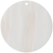 Pendentif rond en acétate opaque 40 mm - Rayé Multi-Blanc nacré x1|raw }}