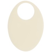 Pendentif ovale en acrylique opaque 45x32 mm -  Ecru x1|raw }}