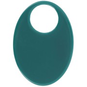 Pendentif ovale en acrylique opaque 45x32 mm - Vert bouteille x1