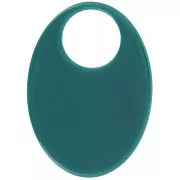 Pendentif ovale en acrylique opaque 45x32 mm - Vert bouteille x1
