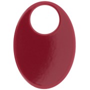 Pendentif ovale en acétate opaque 45x32 mm - Bordeaux x1
