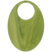Pendentif ovale en acétate transparent 45x32mm - Marbré Olive x1|raw }}