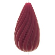 Perle poire torsadée en résine opaque 26x14 mm - Bordeaux x1