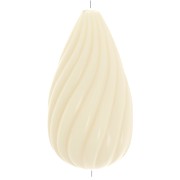 Perle poire torsadée en résine opaque 26x14 mm - Ecru x1|raw }}