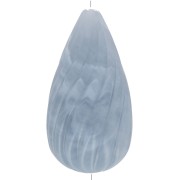 Perle poire torsadée en résine opaque 26x14 mm - Bleu gris marbré x1|raw }}