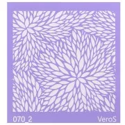 Silk Screen VeroS pour pâte polymère 90x90 mm - Motif fleurs 1 n°070_2 x1