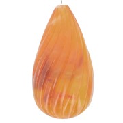 Perle poire torsadée en résine translucide 26x14 mm - Abricot marbré x1