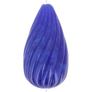 Perle poire torsadée en résine opaque 26x14 mm - Bleu marine marbré x1