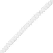Perles rondelles facettées 4x2.5 mm - Opaque White x12.5cm