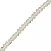 Perles rondes aplaties facettées 4x2.5 mm - Black Diamond x12.5cm