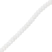 Perles rondelles facettées 4x2.5 mm - Opaque White AB x12.5cm