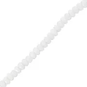 Perles rondelles facettées 4x2.5 mm - Opaque White AB x12.5cm