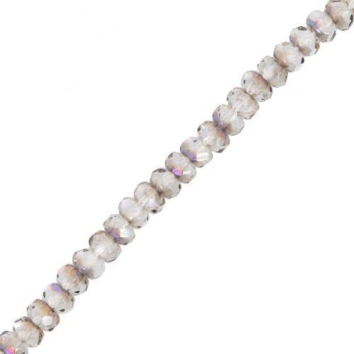 Perles rondes aplaties facettées 4x2.5 mm - Crystal Azzuro x12.5cm