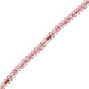 Perles rondes aplaties facettées 4x2.5 mm - Luster Rose x12.5cm