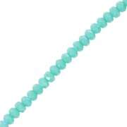 Perles rondelles facettées 4x2.5 mm - Green Turquoise AB x12.5cm|raw }}