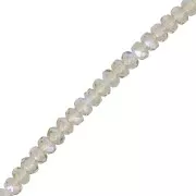 Perles rondelles facettées 4x2.5 mm - Back Diamond AB x12.5cm
