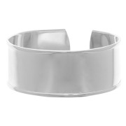 Bracelet en laiton avec rebord courbé 23x150 mm - Placage Argent fin x1