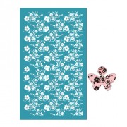 Silk Screen pour Pâte polymère 80x140 mm - Motif fleurs des îles x1