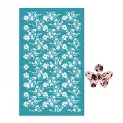 Silk Screen pour Pâte polymère 80x140 mm - Motif fleurs des îles x1
