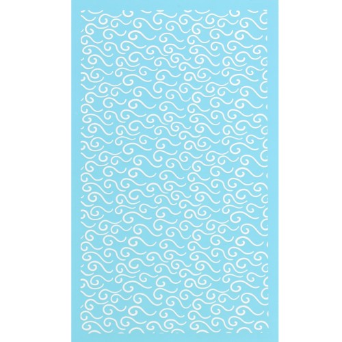 Silk Screen pour Pâte polymère 80x140 mm - Motif vagues 1 x1