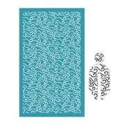 Silk Screen pour Pâte polymère 80x140 mm - Motif vagues 1 x1