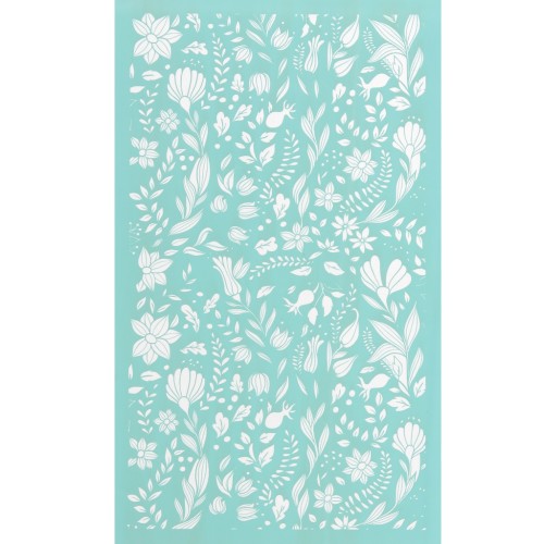 Silk Screen pour Pâte polymère 80x140 mm - Motif floral 1 x1