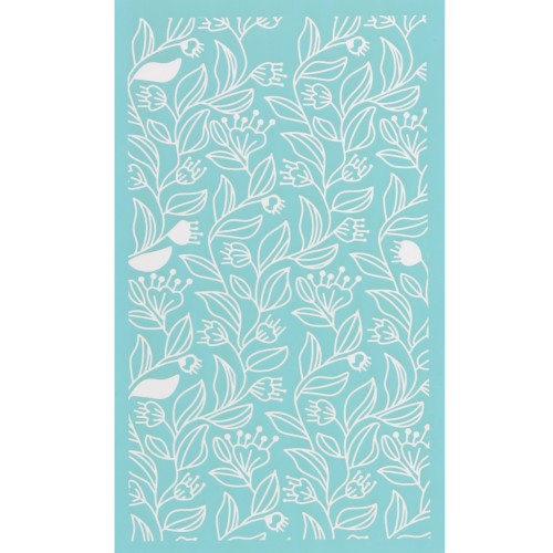 Silk Screen pour Pâte polymère 80x140 mm - Motif floral 2 x1