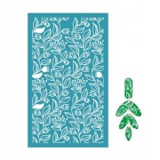 Silk Screen pour Pâte polymère 80x140 mm - Motif floral 2 x1
