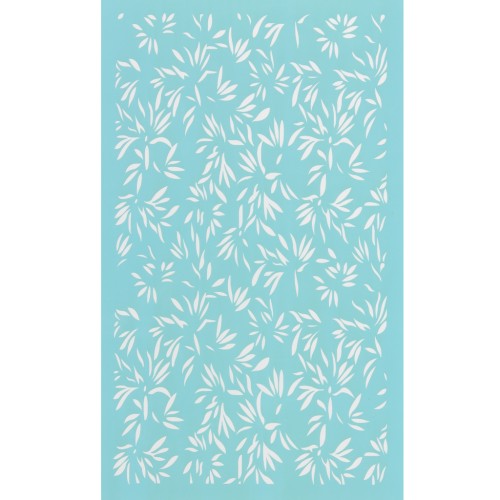 Silk Screen pour Pâte polymère 80x140 mm - Motif feuilles de bambou x1