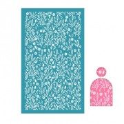 Silk Screen pour Pâte polymère 80x140 mm - Motif floral 3 x1
